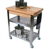 Cucina Americana Rosato Kitchen Cart with Wood Top
