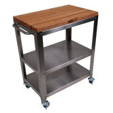 Cucina Americana Culinarte Kitchen Cart with Butcher Block Top
