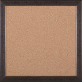 Rustic Cork Board in Mottled Black Brown / Gold Lip - 28" x 28"