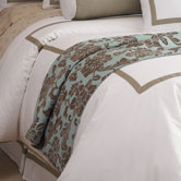 Elise Bedscarf in Blue and Brown Floral