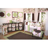 Modern Baby Girl Caffe 4 Piece Crib Bedding Set