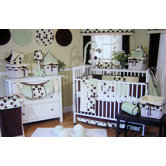 Minky Lemon Chocolate Polka Dot Crib Bedding Collection