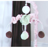 Minky Pink Chocolate Polka Dot Musical Mobile