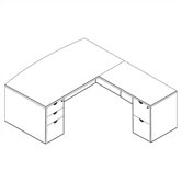 Kenwood L-Shaped Executive Desk with Bow Front