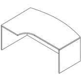 Kenwood Bow Front Desk with Computer Corner