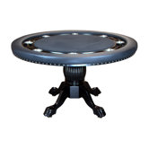 Nighthawk Round Poker Table in Black