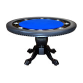 Nighthawk Round Poker Table in Blue