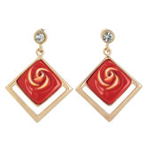 Red Rose Earrings