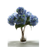Hydrangeas in Hexagon Glass Vase