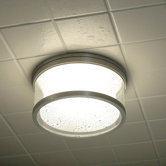 Steam Room White Light Fixture Brushed Chrome