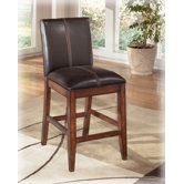 Willow 24" Barstool in Rich Burnished Dark Brown Wood (Set of 2)