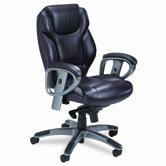 300 Series Mid-Back Leather Swivel / Tilt Office Chair with Arms