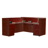 Luminary Reception Station with Return and 2 File Pedestals