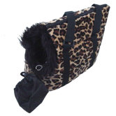 Pet Carrier in Fleece with Leopard Spots
