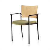 Keystone Staxx Stacking Chair (Upholstered Seat with Wood Back)