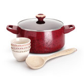 Enamel on Steel Aluminum 5-Piece Cookware Set