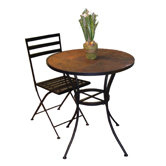 Round Bistro Table with Slate Top