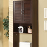 Double Door Louver Spacesaver Cabinet in Espresso