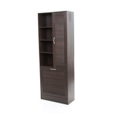 Louver Storage Tower with Four Adjustable Shelves in Espresso