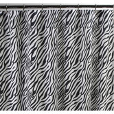Dreamy Linens Zebra Black Shower Curtain