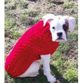 Red Cable Dog Sweater