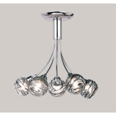 Five Light Flush Mount in Polished Chrome