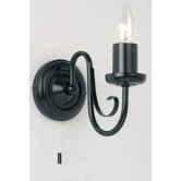 Candle Wall Light in Matt Black