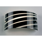 Sloping Black or White Stripes Wall Light in Black