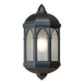 Flush Wall Lantern in Black
