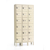 Quick Ship: Box Locker - Six Tiers - 3 Sections (Unassembled)