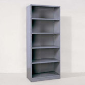 Industrial Clip Closed Shelving: Beaded Post Units with 6 Shelves; Starter Unit