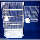 Square Top Small Bird Cage in White
