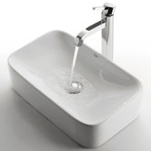 Ceramic 5" x 11.5" Rectangular Sink in White with Ramus Single Lever Faucet