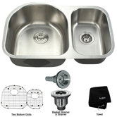 Stainless Steel 16 Gauge Undermount 30" Double Bowl Kitchen Sink