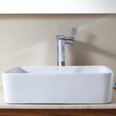 Combos Rectangular Ceramic Sink and Single Hole Faucet with Single Hande