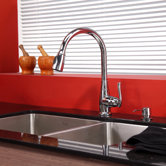 33 inch Undermount Double Bowl Stainless Steel Kitchen Sink with Chrome Kitchen Faucet and Soap Dispenser