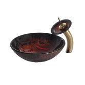 Lava Glass Vessel Sink and Waterfall Faucet