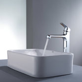 16.8" W x 16.8" L White Rectangular Ceramic Sink and Decorum Faucet