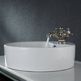 18.5" White Round Ceramic Sink and Apollo Basin Faucet