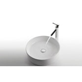 Ceramic 4.7" x 17.7" Round Sink in White with Sheven Single Lever Faucet