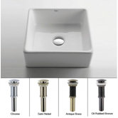 15" Ceramic Square Vessel Sink in White