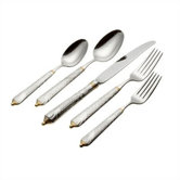 Byzantine Gold Accent 5 Piece Flatware Set