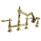 Hudson Double Handle Widespread Bridge Faucet with Side Spray