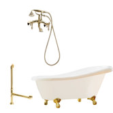 Newton 67" Slipper Tub with Wall Mount Faucet