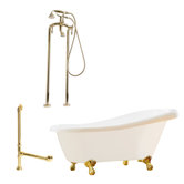 Newton 67" Slipper Tub with Floor Mount Faucet