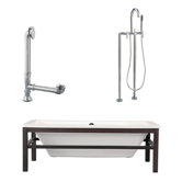 Tella 67" Tub with Floor Mount Faucet and Lever Handles in Polished Chrome