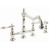 Hudson Double Handle Centerset Bridge Kitchen Faucet with Lever Handles and Side Spray