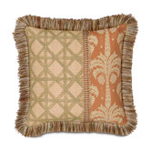 Kiawah Calappa Hand Painted Brush Fringe Decorative Pillow