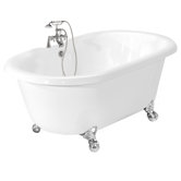 Celine AcraStone Double Ended Champagne Massage Bath Tub Faucet Package 1 in White
