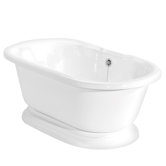 Heritage AcraStone Double Ended Bath Tub with No Faucet Holes in White